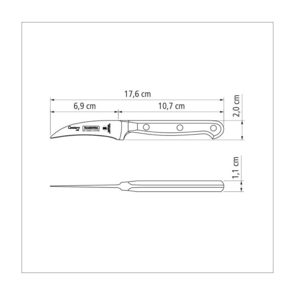 Cuchillo para Tornear Century con Hoja de Acero Inoxidable y Mango de Policarbonato de 3" - Imagen 3