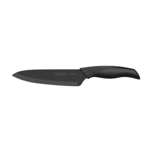 Cuchillo cocinero Accurato de cerámica con mango revestido de goma y vaina de polipropileno 7"