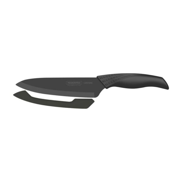 Cuchillo cocinero Accurato de cerámica con mango revestido de goma y vaina de polipropileno 7" - Imagen 2