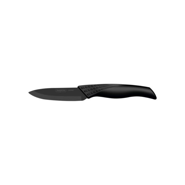 Cuchillo para legumbres y frutas Accurato de cerámica con mango revestido de goma y vaina de polipropileno 3"
