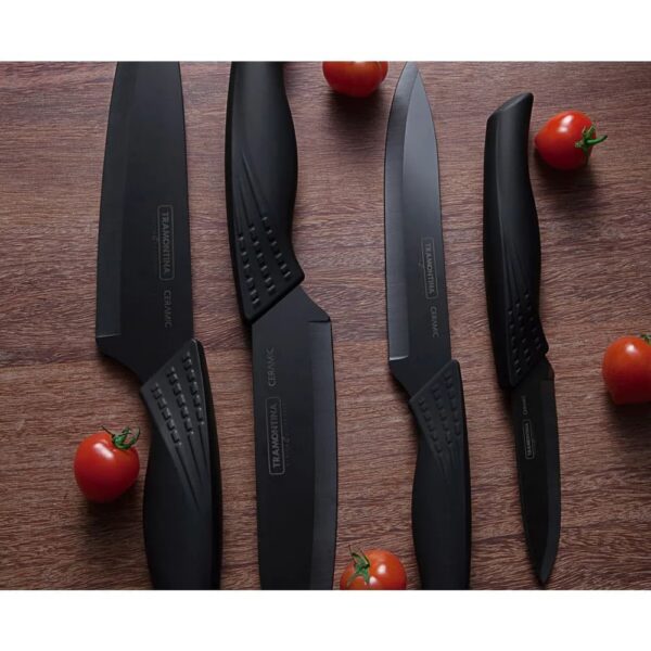 Cuchillo para legumbres y frutas Accurato de cerámica con mango revestido de goma y vaina de polipropileno 3" - Imagen 4