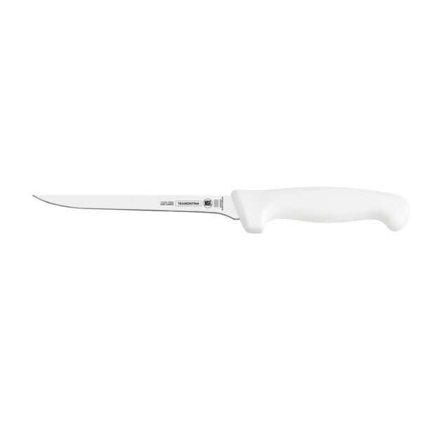 Cuchillo para Deshuesar Profesional con Hoja de Acero Inoxidable y Mango de Polipropileno Blanco 7"
