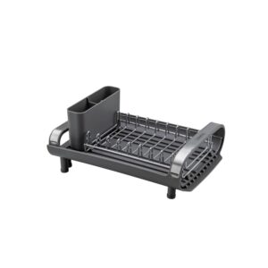 Escurridor de platos con Secador y Portacubiertos Compacto Grafito