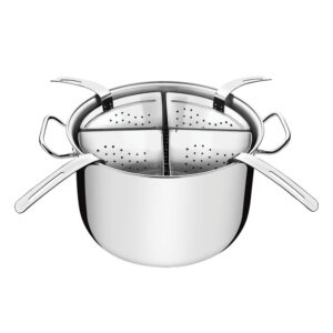 Cozi-pasta Profesional de Acero Inoxidable con 4 divisorias sin tapa 30 cm 13,5 l