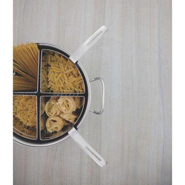 Cozi-pasta Profesional de Acero Inoxidable con 4 divisorias sin tapa 30 cm 13,5 l - Imagen 2
