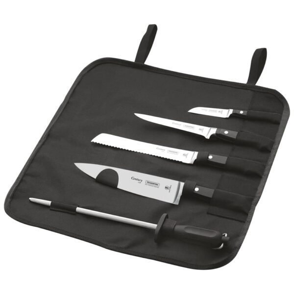 Juego de Cuchillos Century con Cuchillas de Acero Inoxidable y Mangos de Policarbonato y Fibra de Vidrio con Estuche de 6 Piezas