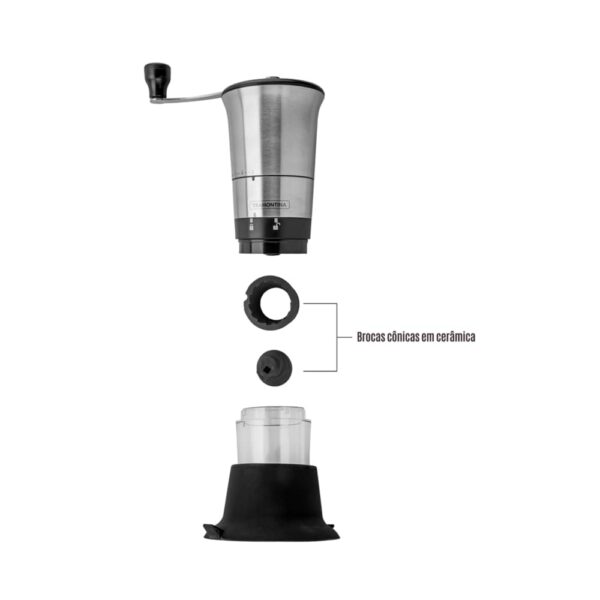 Molinillo para café Realce de acero inoxidable con cuerpo de acrílico con molino de cerámica - Imagen 4
