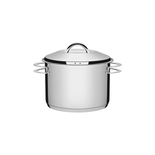 Olla alta Solar de acero inoxidable fondo triple con tapa y asas 20 cm 4,6 L