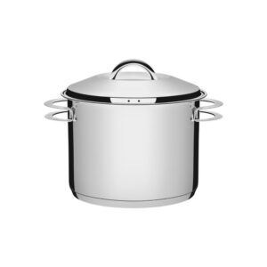 Olla alta Solar de acero inoxidable fondo triple con tapa y asas 24 cm 9,6 L