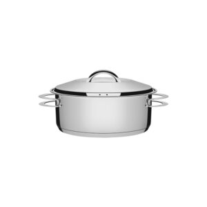 Olla baja Solar de acero inoxidable fondo triple con tapa y asas 20 cm 2,9 L