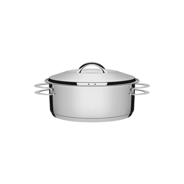 Olla baja Solar de acero inoxidable fondo triple con tapa y asas 20 cm 2,9 L