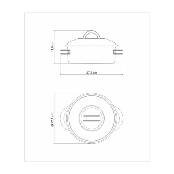 Olla baja Solar de acero inoxidable fondo triple con tapa y asas 20 cm 2,9 L - Imagen 11