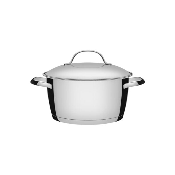 Olla honda Allegra de acero inoxidable con fondo triple de 22 cm y 4,2 l