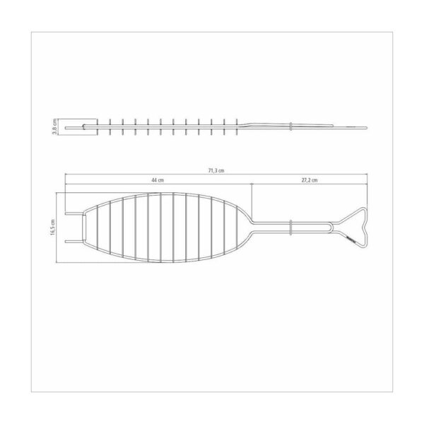 Parrilla para Pescados en acero inoxidable de 71,3 x 16,5 cm - Imagen 5