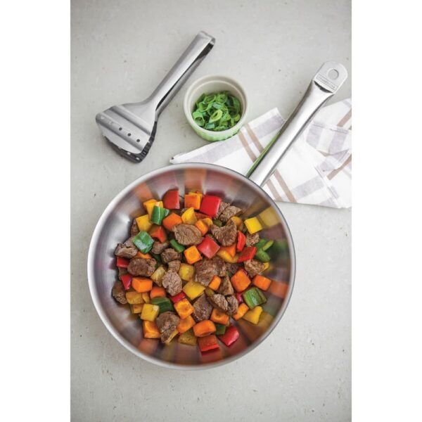 Sartén Professional raso de acero inoxidable fondo triple con mango 26 cm 2 L - Imagen 5