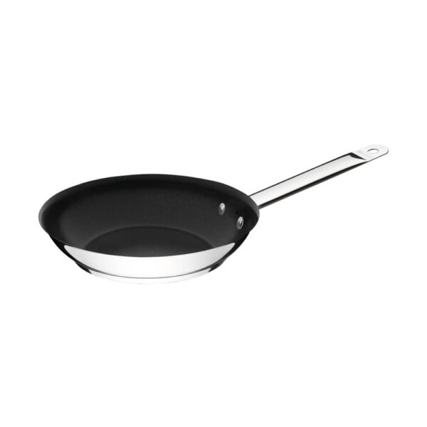 Sartén Professional raso de acero inoxidable con fondo triple revestimiento interno de antiadherente con mango 20 cm 1,1 L