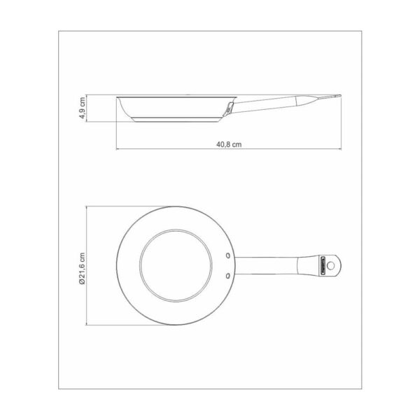 Sartén Professional raso de acero inoxidable con fondo triple revestimiento interno de antiadherente con mango 20 cm 1,1 L - Imagen 6