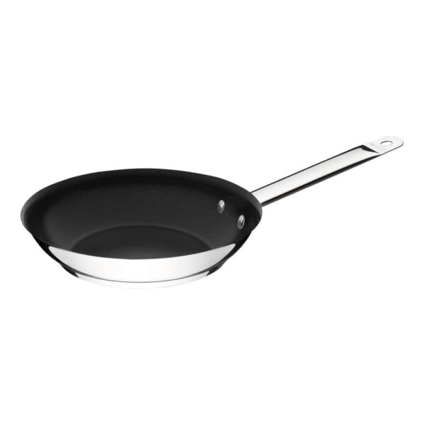Sartén Professional raso de acero inoxidable con fondo triple revestimiento interno de antiadherente con mango 26 cm 2 L