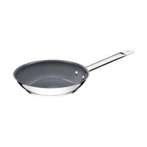 Sartén Professional raso de acero inoxidable con fondo triple y revestimiento interno cerámico grafito de 20 cm y 1,1 l