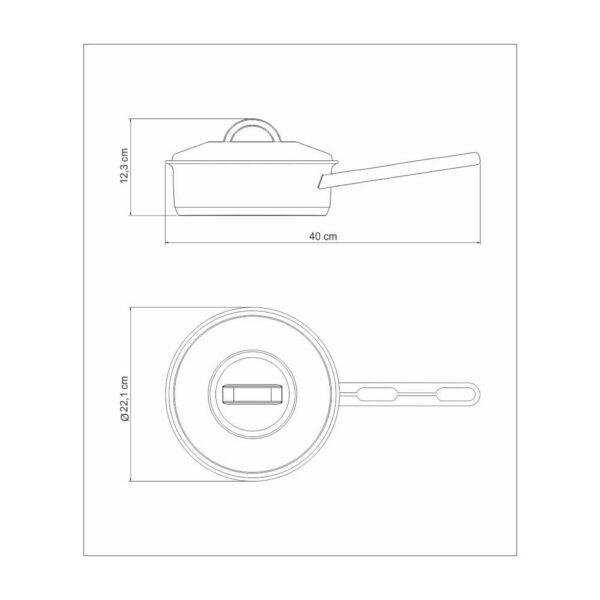 Sartén Solar de acero inoxidable fondo triple con tapa y mango 20 cm 2,1 L - Imagen 5
