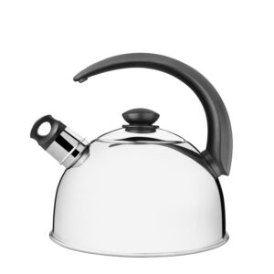 Tetera con silbato de acero inoxidable con mango negro 3 L
