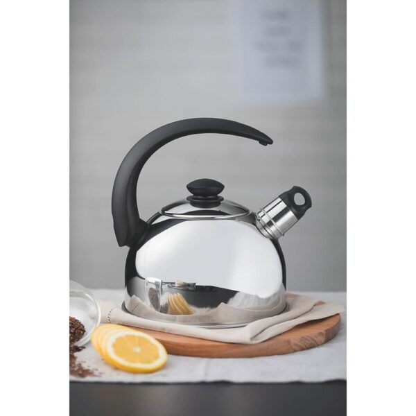Tetera con silbato de acero inoxidable con mango negro 3 L - Imagen 4