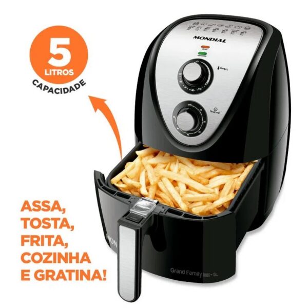 Freidora Sin Aceite, Negro - 5L - Imagen 2