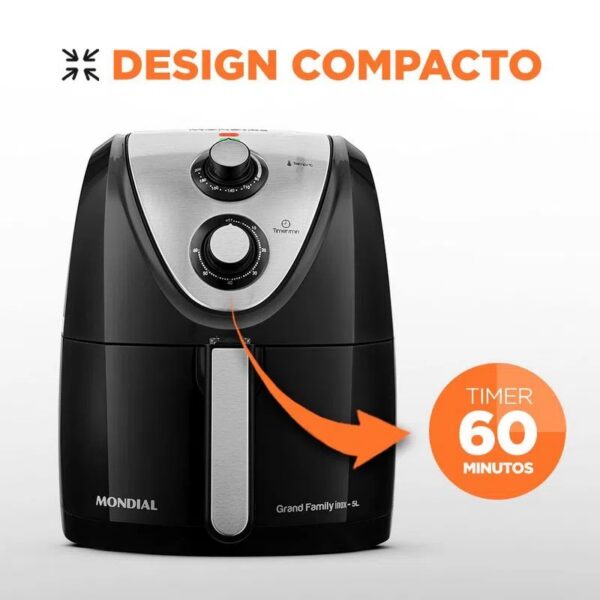 Freidora Sin Aceite, Negro - 5L - Imagen 4