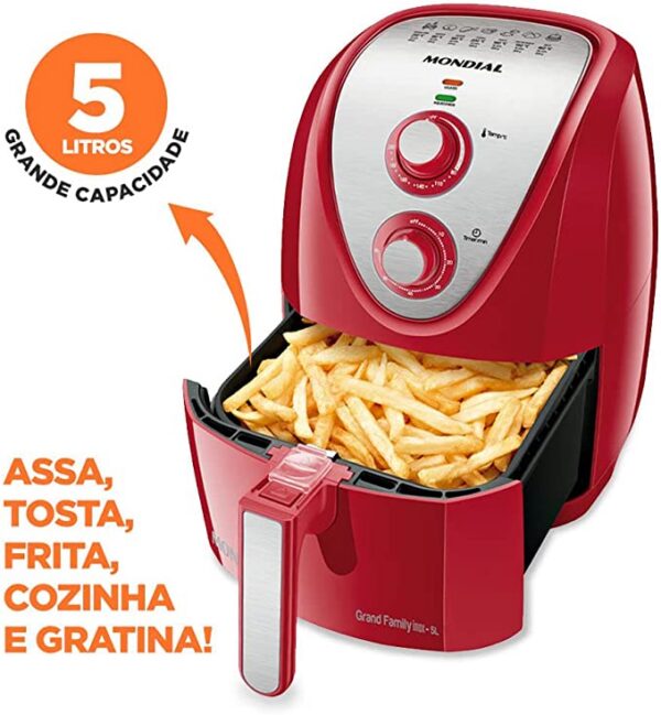 Freidora Sin Aceite, Rojo - 5L - Imagen 2