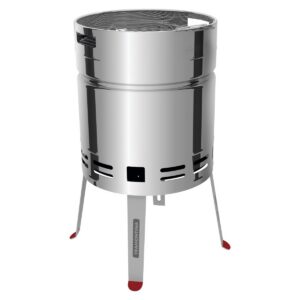 Parrilla a carbón TCP 400 de acero inoxidable con bandeja para carbón de acero esmaltado