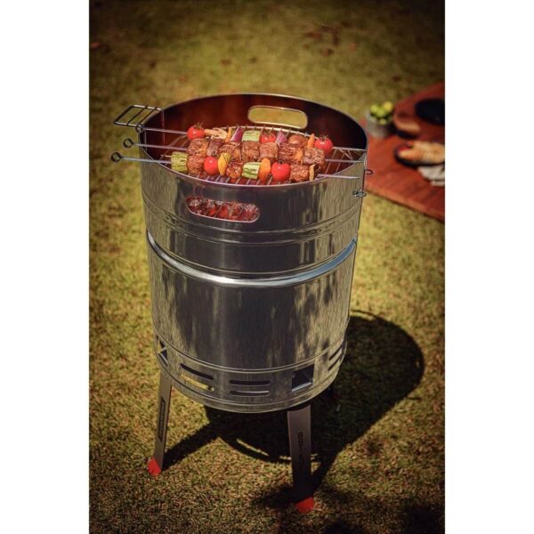 Parrilla a carbón TCP 400 de acero inoxidable con bandeja para carbón de acero esmaltado - Imagen 8