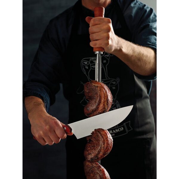 Brocheta para Churrasco con Hoja de Acero Inoxidable y mango de madera de 85cm - Imagen 3