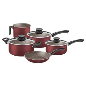 Juego de Ollas Paris en Aluminio con Revestimiento Interno y Externo con Antiadherente Starflon Max Rojo 5 Piezas
