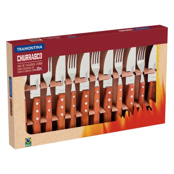 Juego de Cubiertos para Churrasco Jumbo Mango Natural Dynamic 12 piezas - Imagen 2