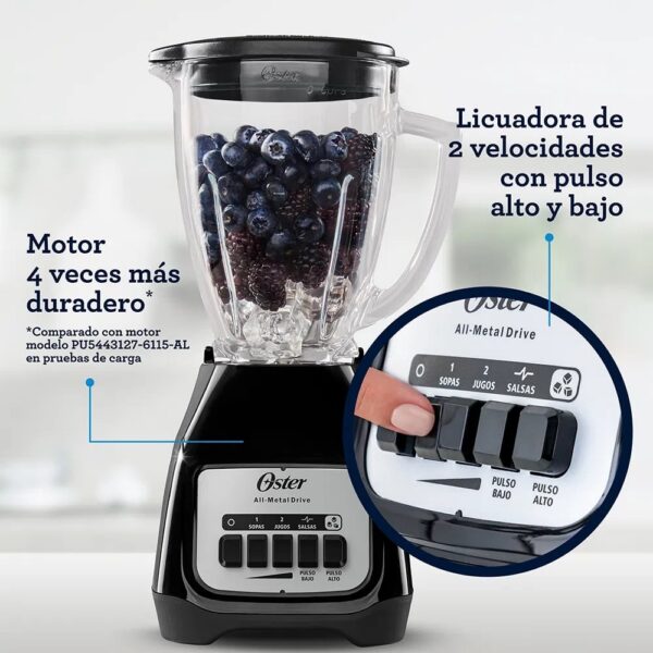 Licuadora 2 velocidades más pulso y jarra de vidrio - Imagen 7