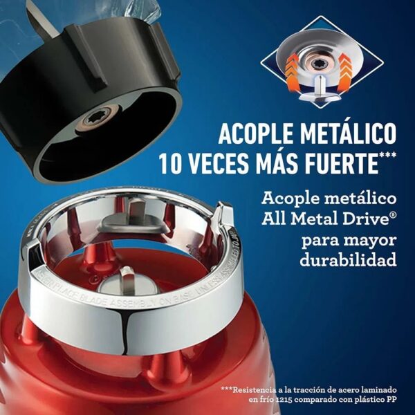 Licuadora clásica roja con perilla ergonómica de 3 velocidades - Imagen 5