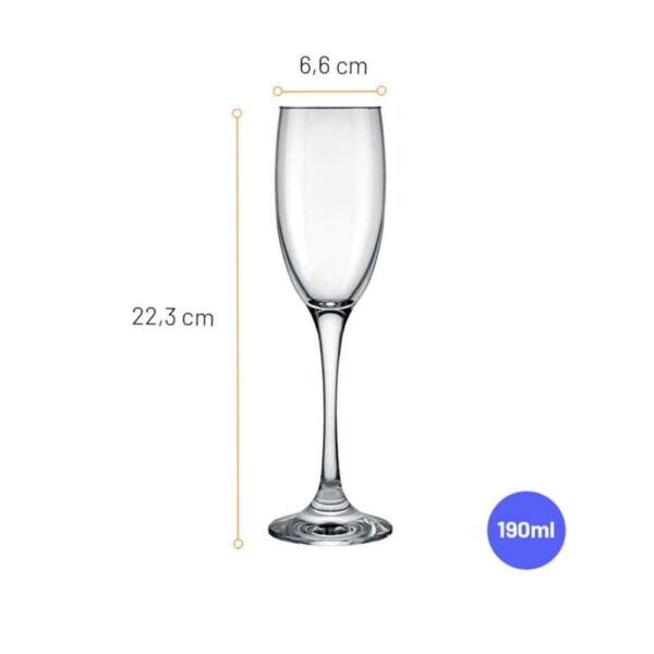Juego de Copas para Champagne Barone 190ml 6 piezas - Imagen 2