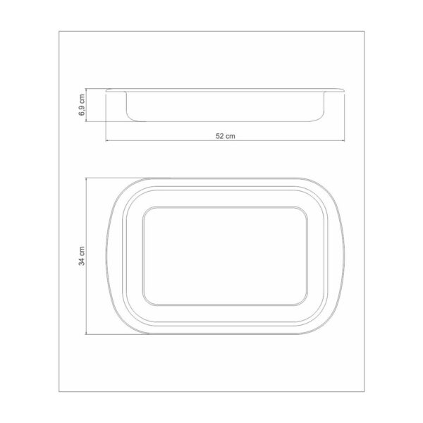 Asadera Cosmos Rectangular de acero inoxidable 52 cm 7,2 L - Imagen 6