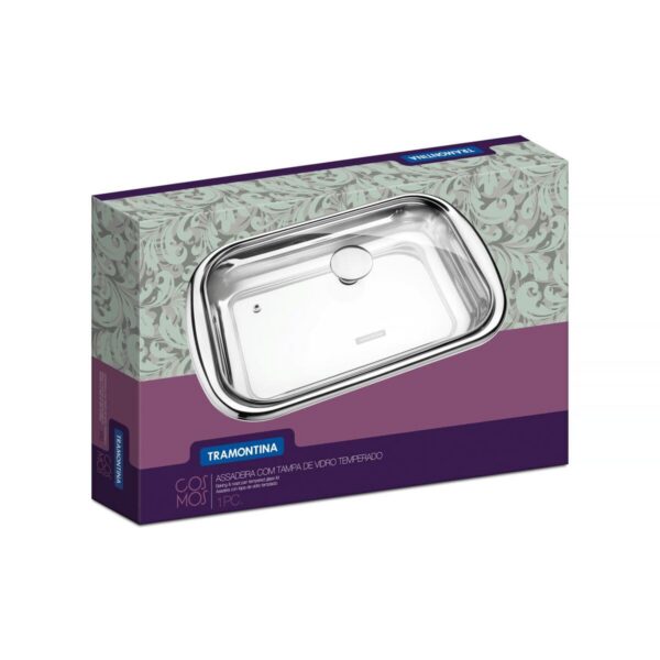 Asadera Cosmos Rectangular de Acero Inoxidable con Tapa de Vidrio 43 cm 4 L - Imagen 6
