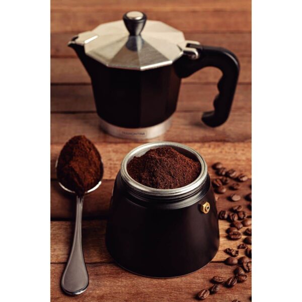 Cafetera Italiana Espresso de Aluminio Negro con Mango de Nylon 320 ml - Imagen 3