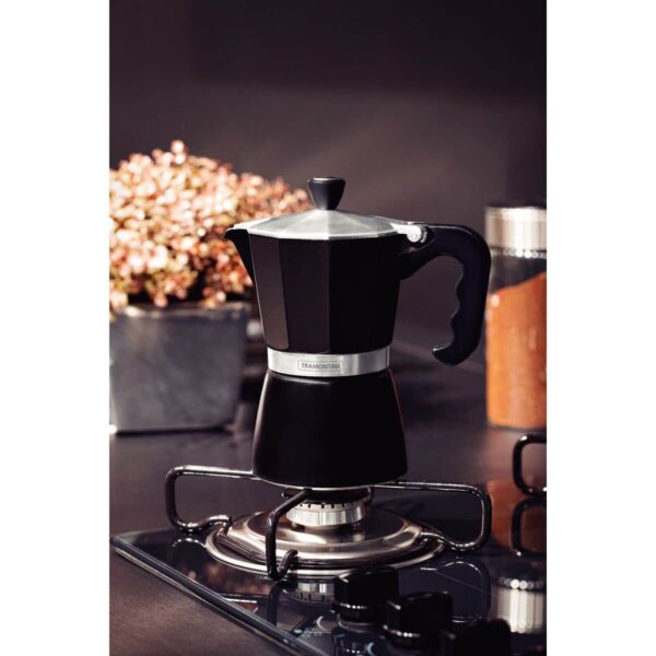 Cafetera Italiana Espresso de Aluminio Negro con Mango de Nylon 320 ml - Imagen 5