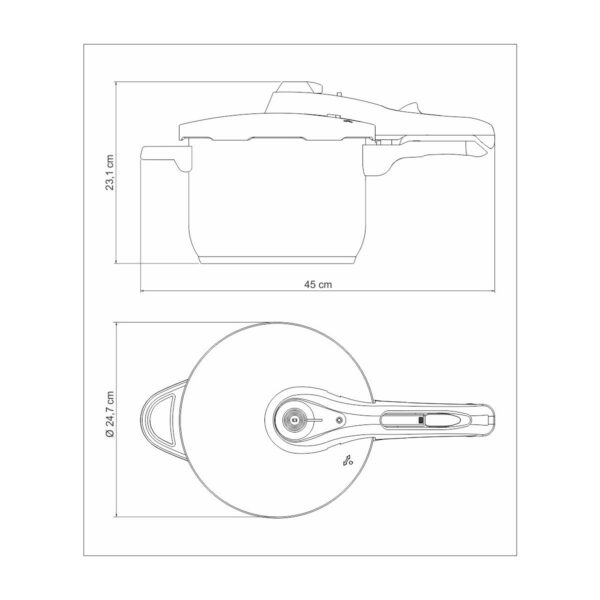 Olla a Presión Solar de acero inoxidable fondo triple con 5 dispositivos de seguridad 22 cm 6 L - Imagen 12