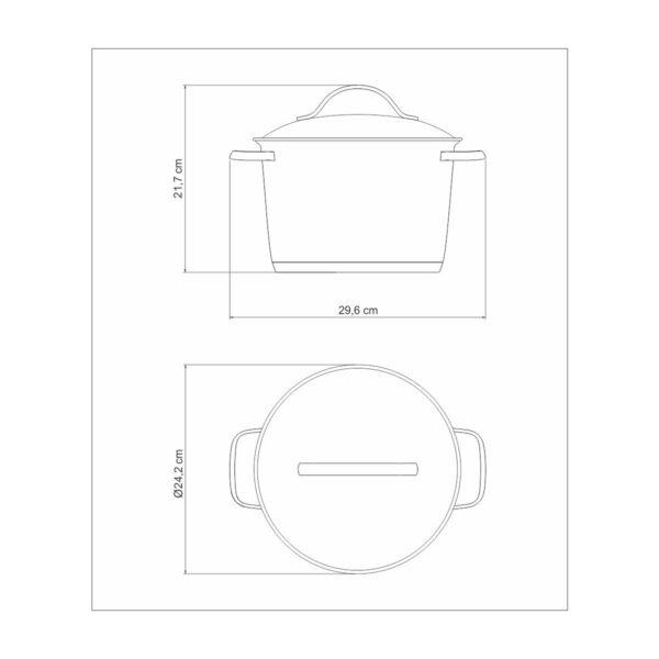 Olla alta Allegra de acero inoxidable con fondo triple de  22 cm 5,5 L - Imagen 6