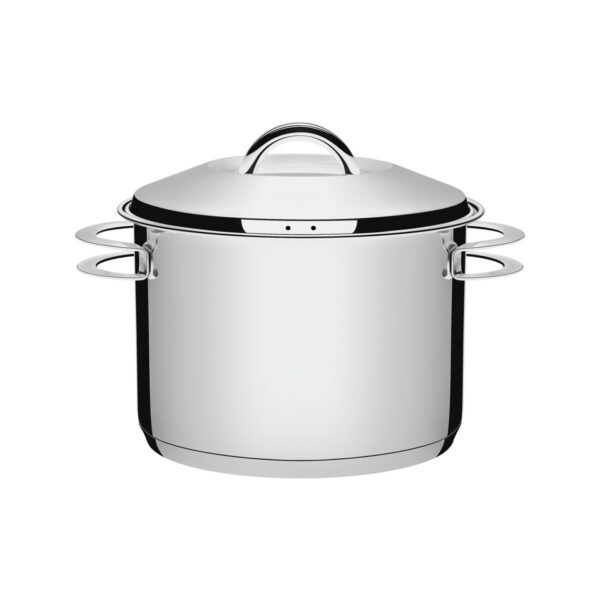 Olla Alta Solar de Acero Inoxidable Triple Fondo con Tapa y Asas 28 cm 11,9 L