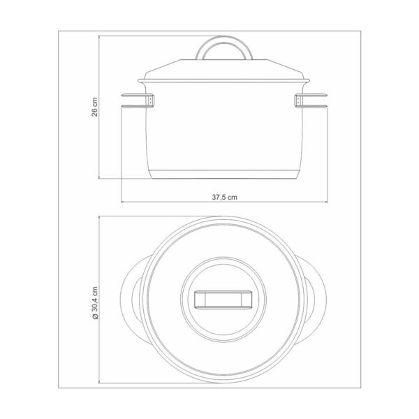 Olla Alta Solar de Acero Inoxidable Triple Fondo con Tapa y Asas 28 cm 11,9 L - Imagen 5