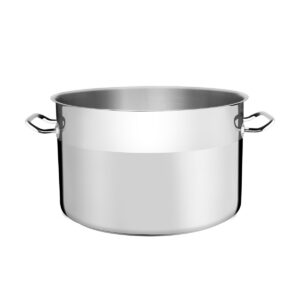 Olla Empresarial de acero inoxidable con fondo triple sin tapa de 40 cm, 30 L