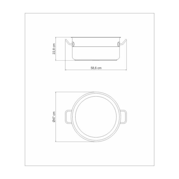 Olla Honda Empresarial de acero inoxidable con fondo triple sin tapa de 45 cm, 35 L - Imagen 6