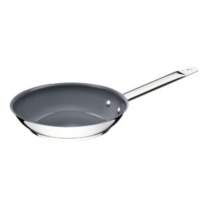 Sartén Professional raso de acero inoxidable con fondo triple y revestimiento interno cerámico grafito de 26 cm 2 L