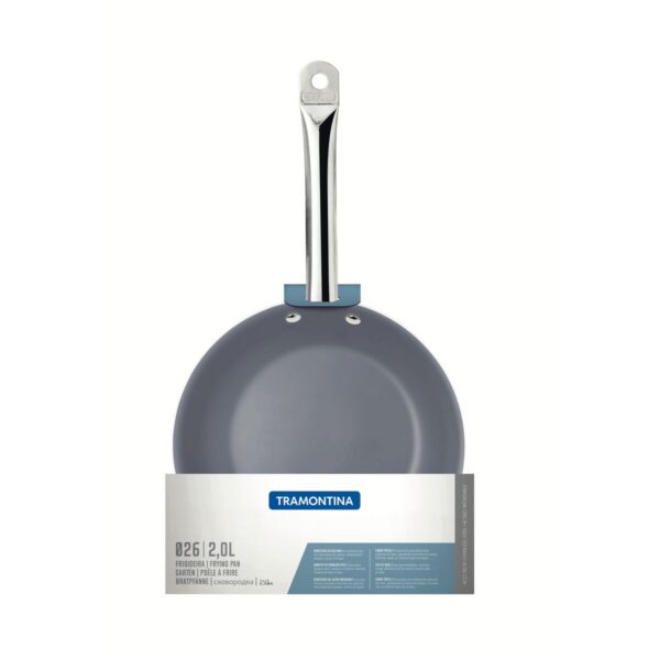 Sartén Professional raso de acero inoxidable con fondo triple y revestimiento interno cerámico grafito de 26 cm 2 L - Imagen 3