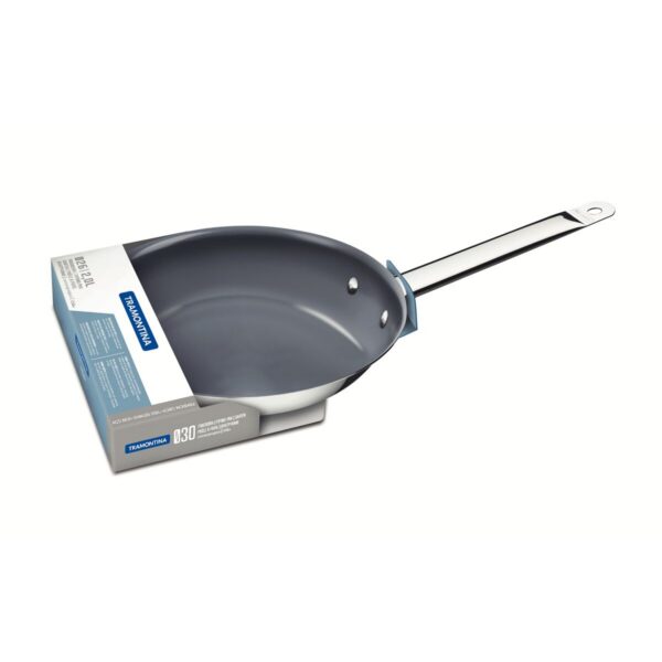 Sartén Professional raso de acero inoxidable con fondo triple y revestimiento interno cerámico grafito de 26 cm 2 L - Imagen 4